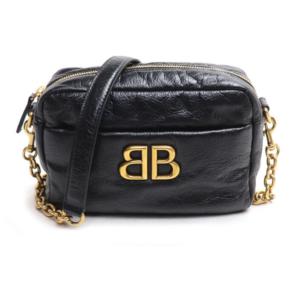 BALENCIAGA Monaco Chain Shoulder Bag Black